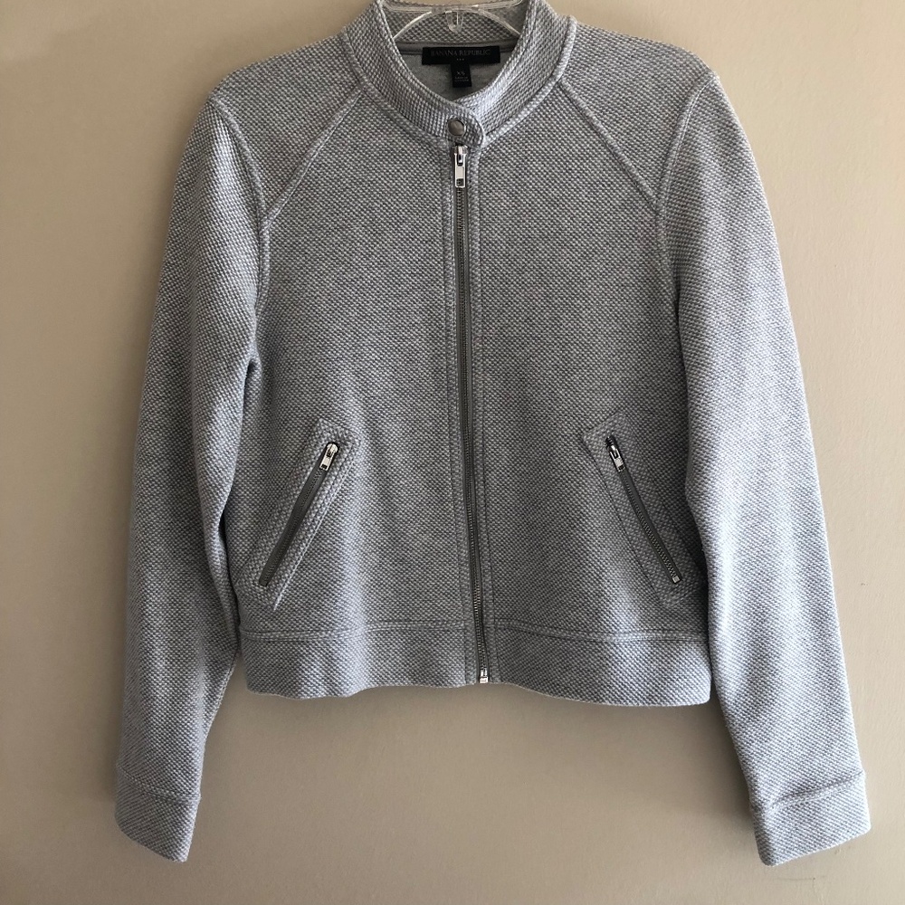 Banana Republic Knit Textured Bomber Influenced Jacket